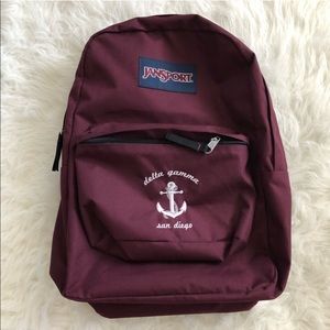 Delta Gamma Backpack jansport maroon logo sorority DG school backpack San Diego